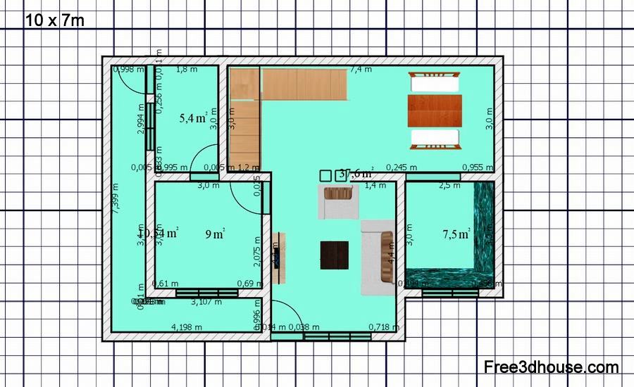 Free Download 10 x 7 House Plan Free Download Small House Plan