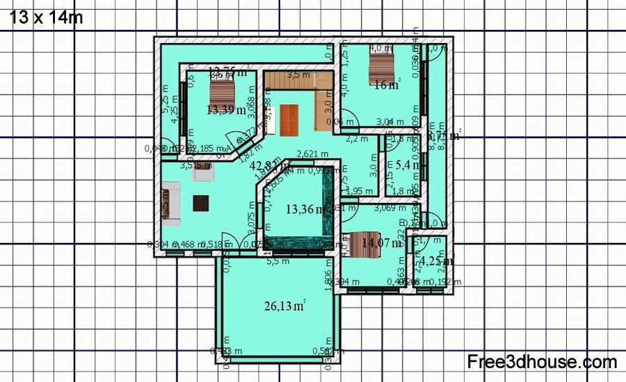 Free Download 13 x 14 House Plan Free Download Small House Plan